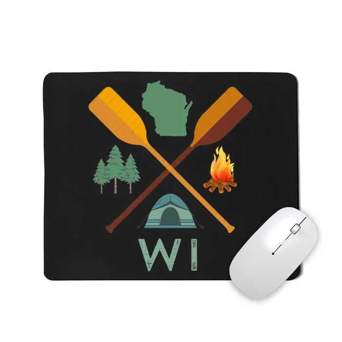 Wisconsin Camping Canoeing And Hiking Nature Mousepad