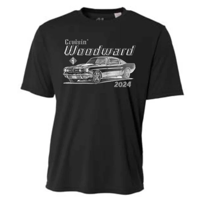 Woodward Cruise Classic Muscle Car Sketch 2024 Cooling Performance Crew T-Shirt