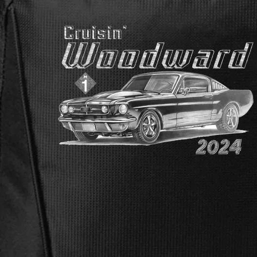 Woodward Cruise Classic Muscle Car Sketch 2024 City Backpack