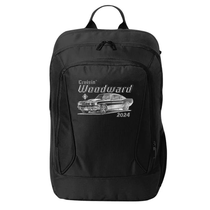 Woodward Cruise Classic Muscle Car Sketch 2024 City Backpack