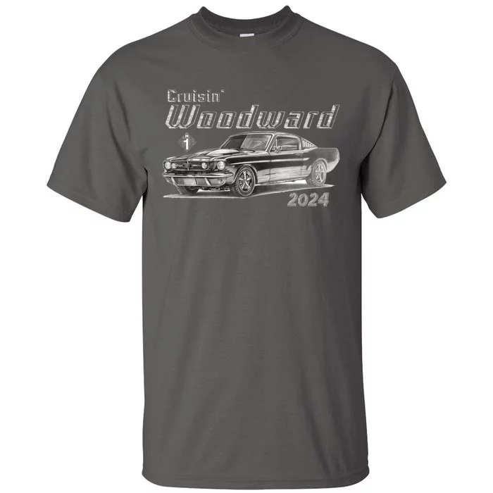 Woodward Cruise Classic Muscle Car Sketch 2024 Tall T-Shirt