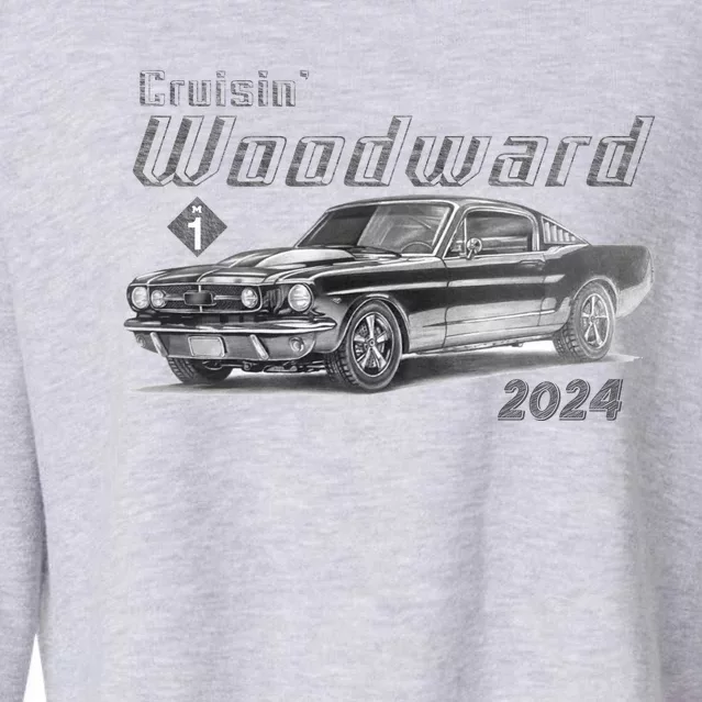 Woodward Cruise Classic Muscle Car Sketch 2024 Cropped Pullover Crew