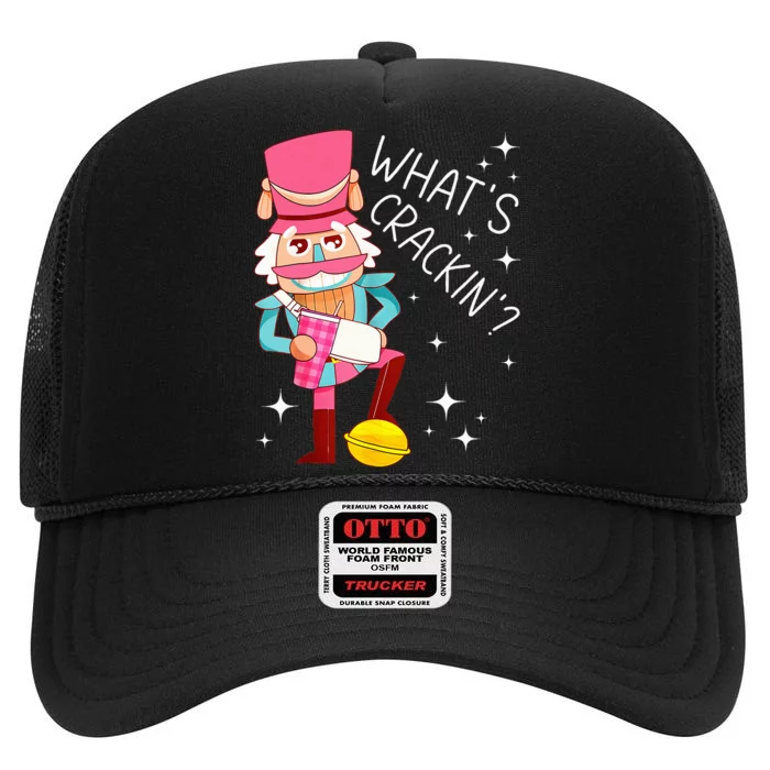 Whats Crackin Christmas Nutcracker Xmas High Crown Mesh Trucker Hat