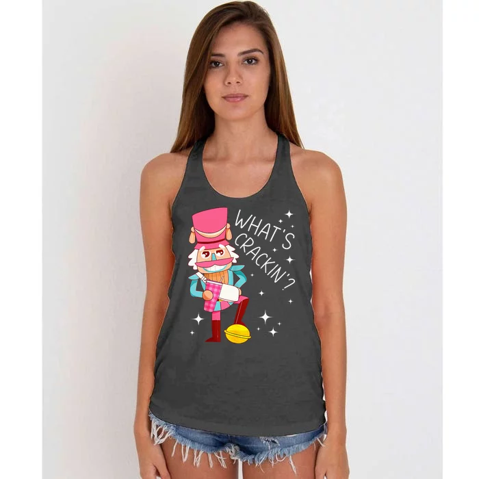 Whats Crackin Christmas Nutcracker Xmas Women's Knotted Racerback Tank