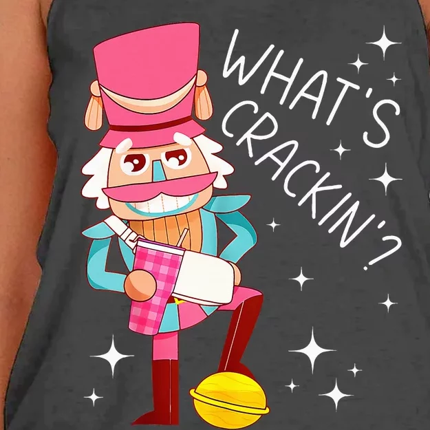 Whats Crackin Christmas Nutcracker Xmas Women's Knotted Racerback Tank