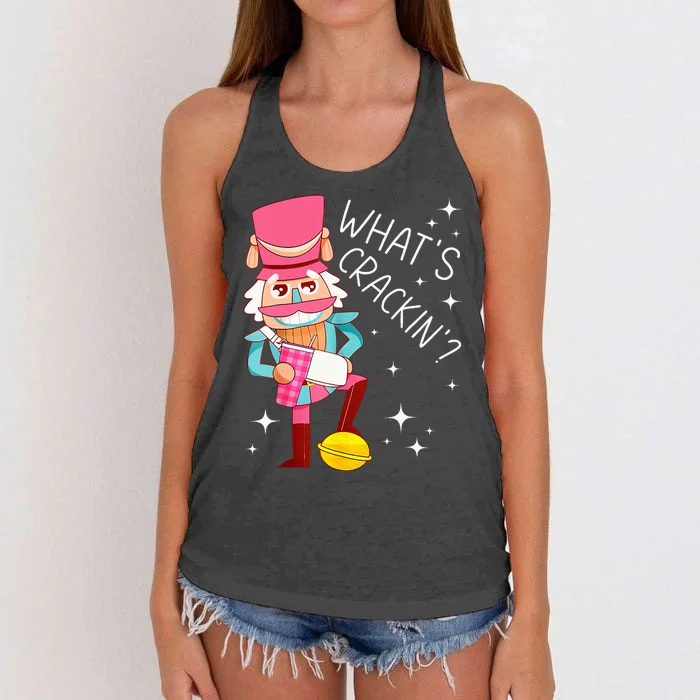 Whats Crackin Christmas Nutcracker Xmas Women's Knotted Racerback Tank