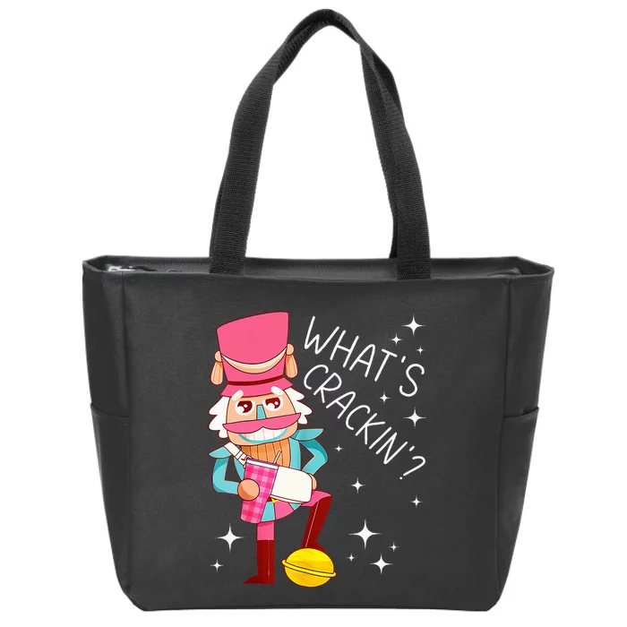 Whats Crackin Christmas Nutcracker Xmas Zip Tote Bag