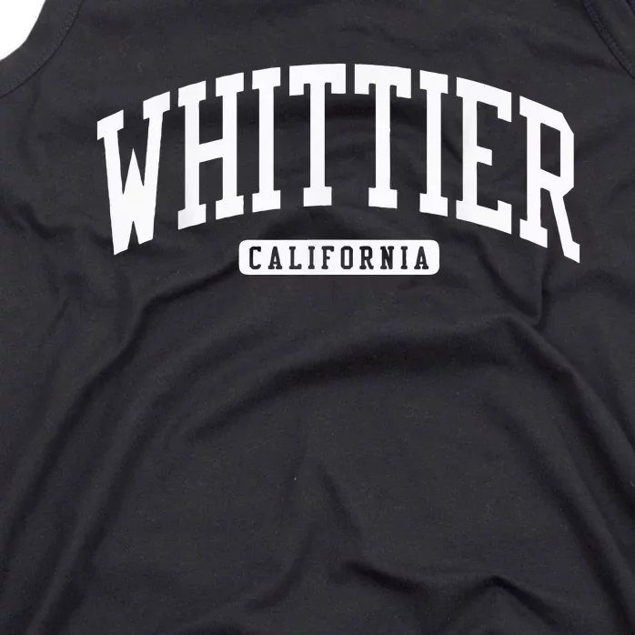 Whittier California Ca College University Style Tank Top