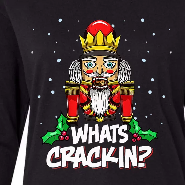 Whats Crackin Christmas Nutcracker Pajama Family Xmas Womens Cotton Relaxed Long Sleeve T-Shirt