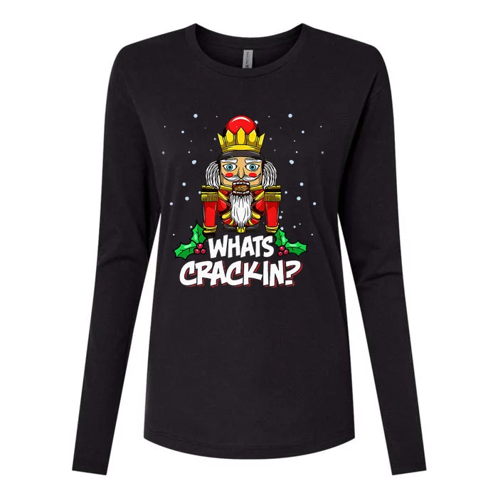 Whats Crackin Christmas Nutcracker Pajama Family Xmas Womens Cotton Relaxed Long Sleeve T-Shirt