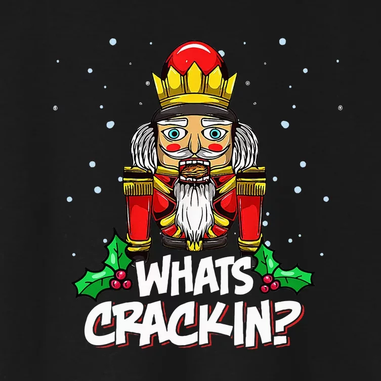 Whats Crackin Christmas Nutcracker Pajama Family Xmas Women's Crop Top Tee