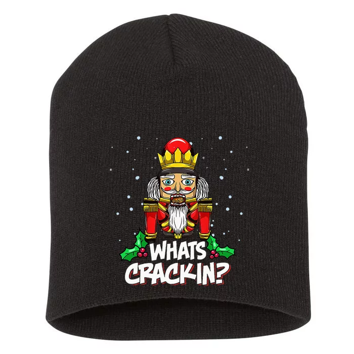 Whats Crackin Christmas Nutcracker Pajama Family Xmas Short Acrylic Beanie