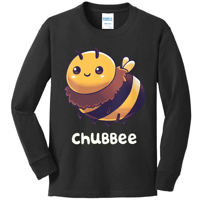 Womens Chubbee Chubby Honey Bee Kawaii Kids Long Sleeve Shirt