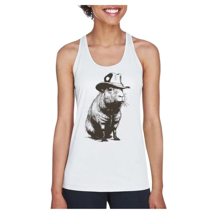 Western Cowboy Capybara Women's Racerback Tank