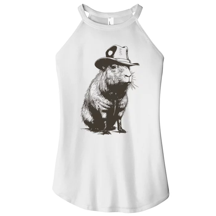 Western Cowboy Capybara Women’s Perfect Tri Rocker Tank