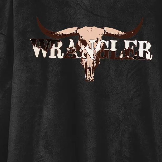 Wrangler Cowhide Cow Skull Hooded Wearable Blanket