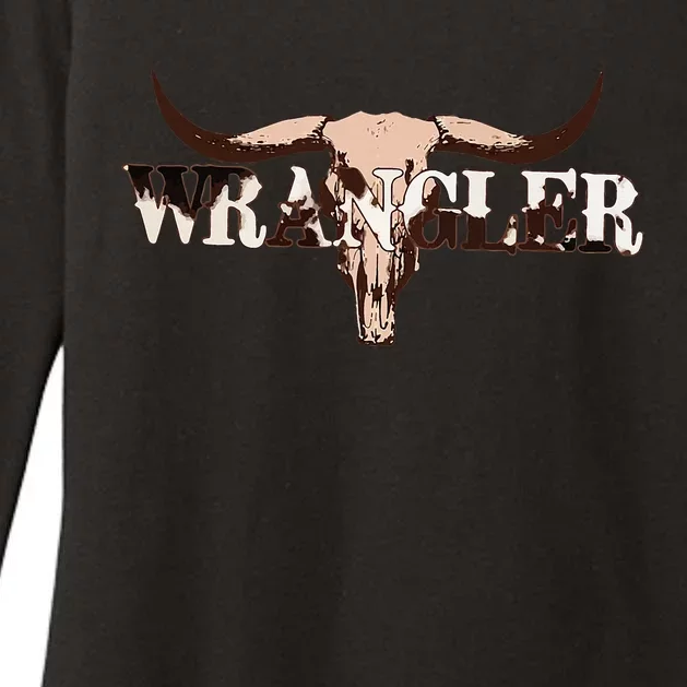 Wrangler Cowhide Cow Skull Womens CVC Long Sleeve Shirt