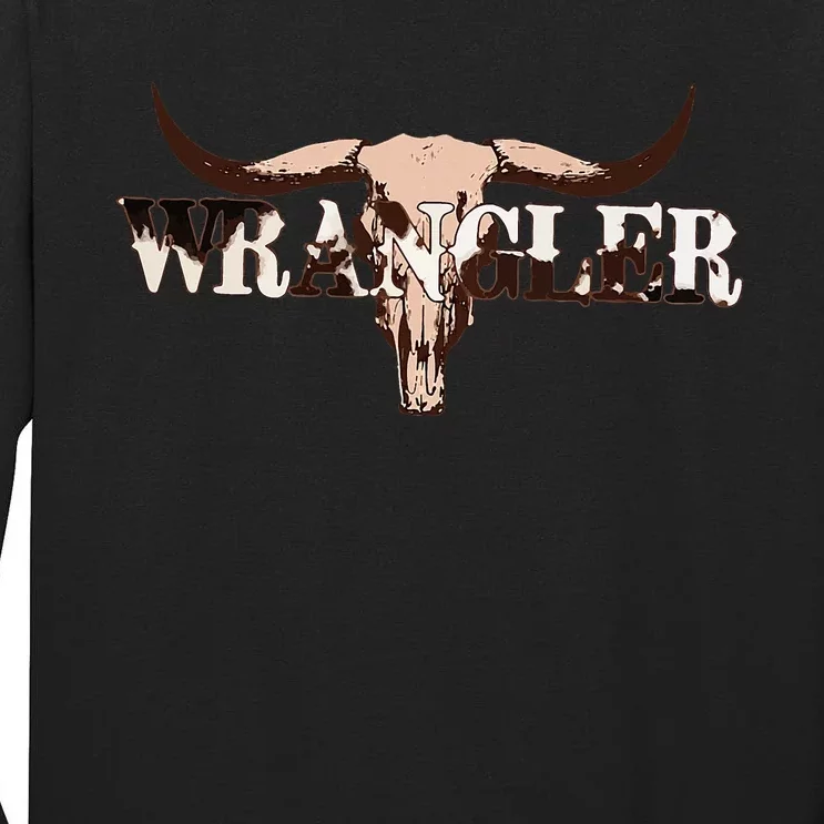 Wrangler Cowhide Cow Skull Tall Long Sleeve T-Shirt