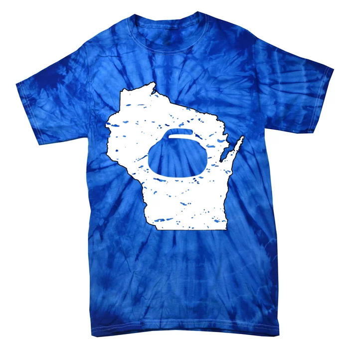 Wisconsin Curler Cool Gift Wi Curling Cool Gift Tie-Dye T-Shirt