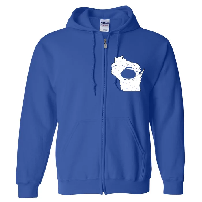 Wisconsin Curler Cool Gift Wi Curling Cool Gift Full Zip Hoodie