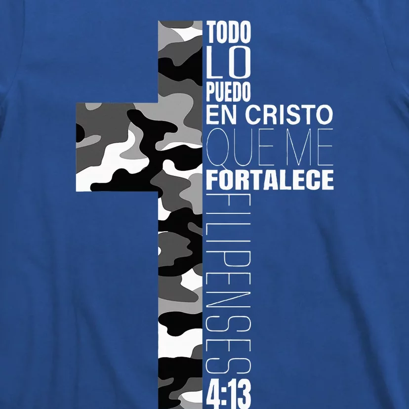 White Camo Christian Verse Spanish Filipenses 413 EspañOl T-Shirt