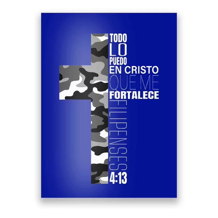 White Camo Christian Verse Spanish Filipenses 413 EspañOl Poster