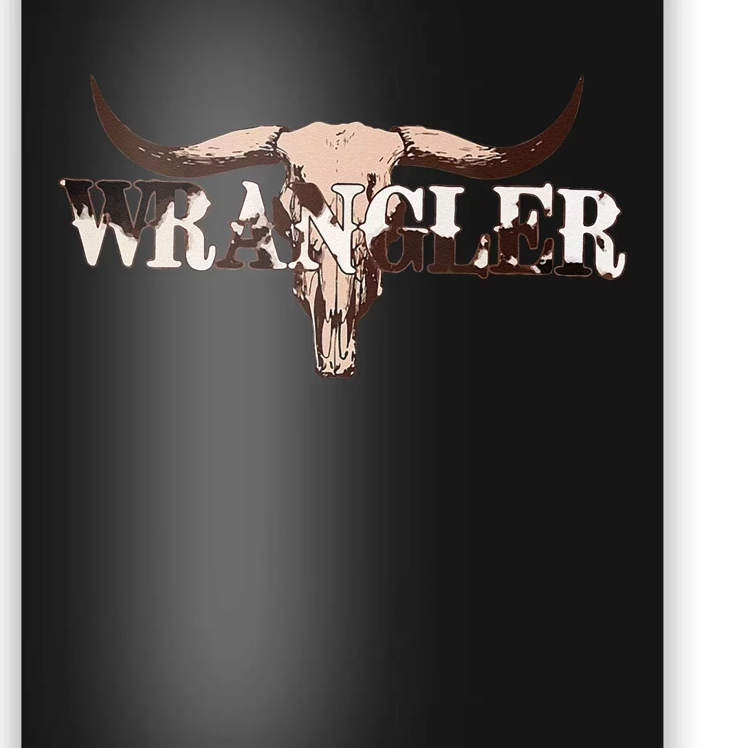 Wrangler Cowhide Cow Skull Cow Print Wrangler Poster