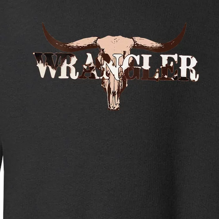 Wrangler Cowhide Cow Skull Cow Print Wrangler Toddler Sweatshirt