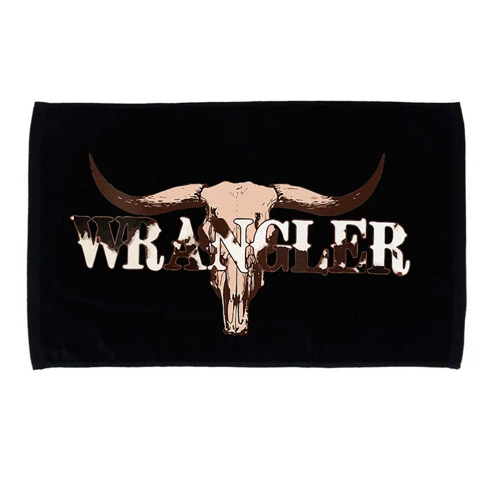 Wrangler Cowhide Cow Skull Cow Print Wrangler Microfiber Hand Towel