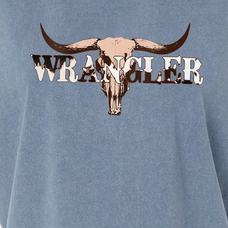 Wrangler Cowhide Cow Skull Cow Print Wrangler Garment-Dyed Women's Muscle Tee