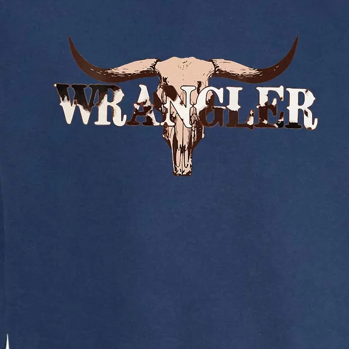 Wrangler Cowhide Cow Skull Cow Print Wrangler Garment-Dyed Sweatshirt