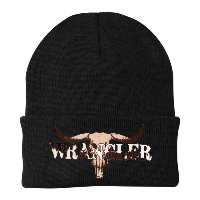 Wrangler Cowhide Cow Skull Cow Print Wrangler Knit Cap Winter Beanie