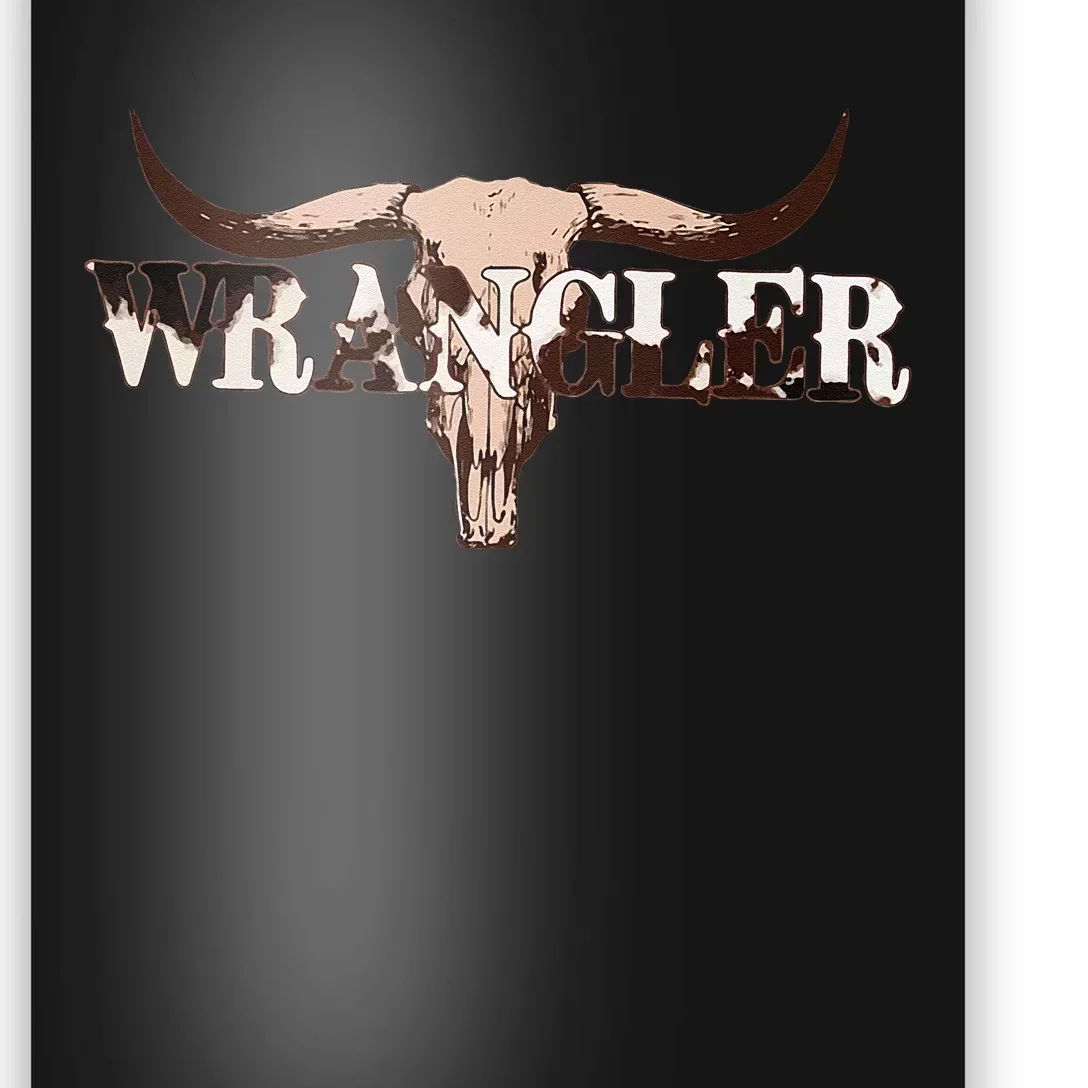 Wrangler Cowhide Cow Skull Cow Print Wrangler Poster