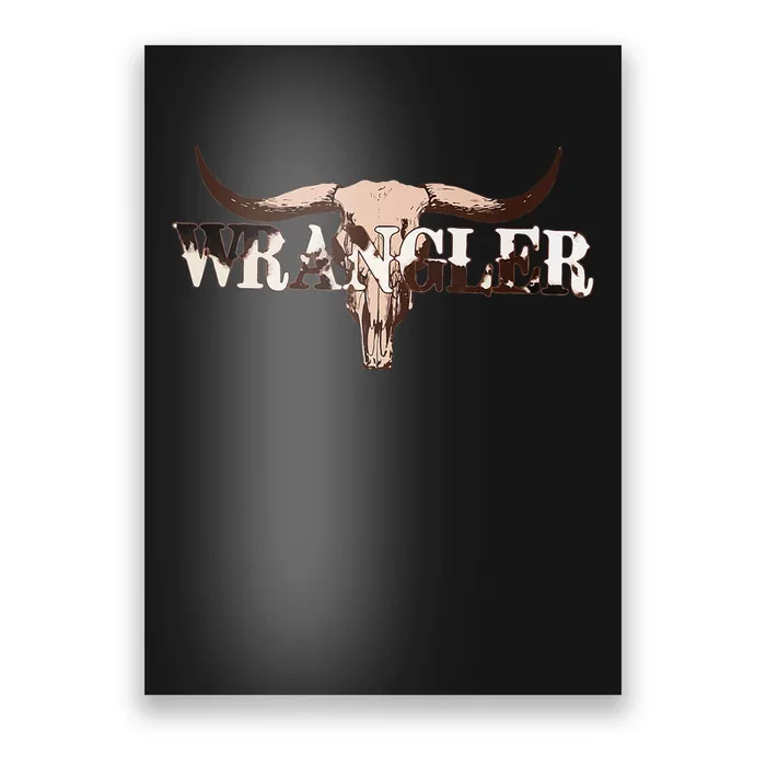 Wrangler Cowhide Cow Skull Cow Print Wrangler Poster