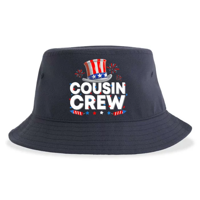 Wo Cousin Crew 4th Of July Patriotic American Family Matching Sustainable Bucket Hat