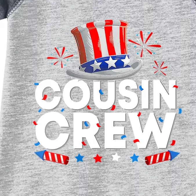 Wo Cousin Crew 4th Of July Patriotic American Family Matching Infant Baby Jersey Bodysuit