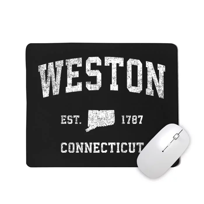 Weston Connecticut Ct Vintage Athletic Sports Mousepad