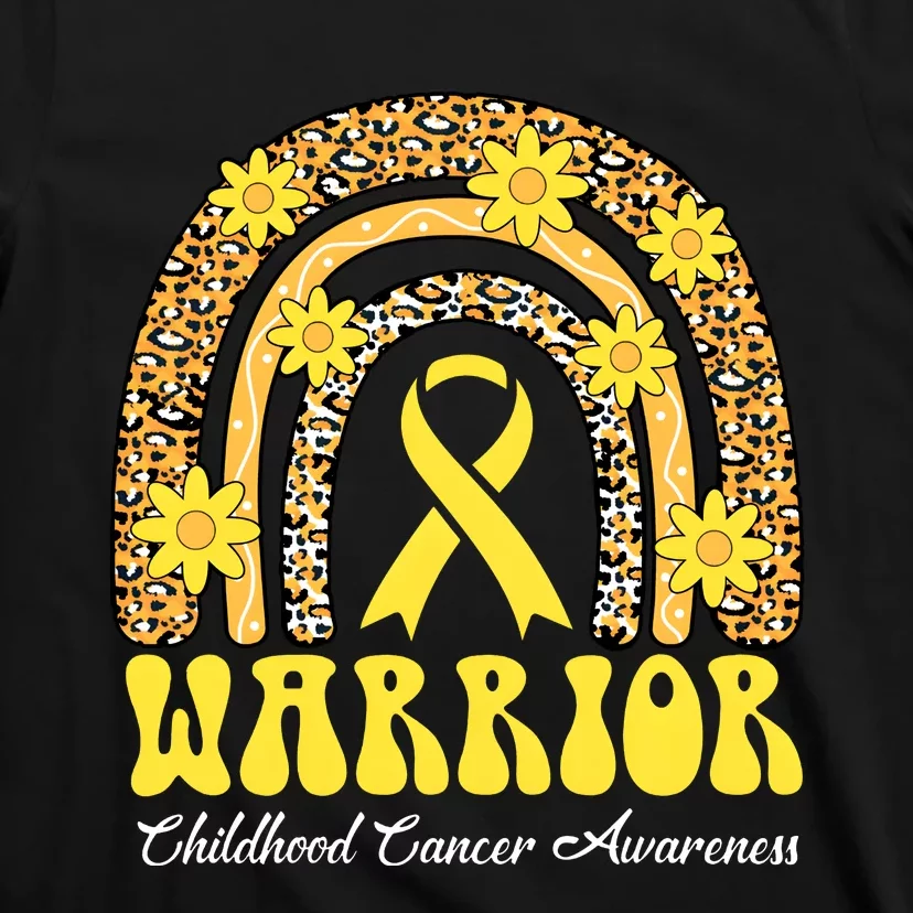 Warrior Childhood Cancer Rainbow Cancer Awareness Month T-Shirt