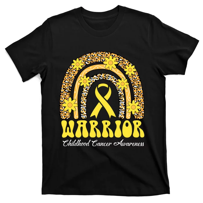 Warrior Childhood Cancer Rainbow Cancer Awareness Month T-Shirt