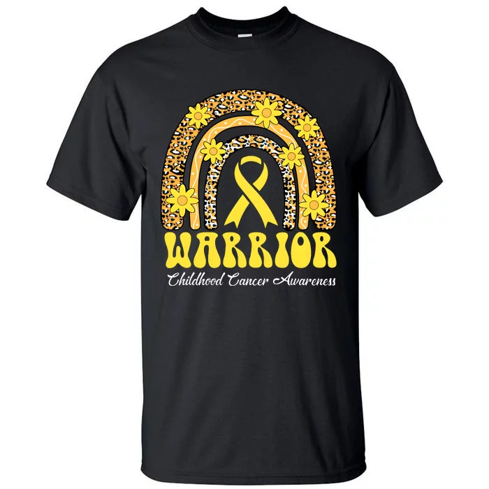 Warrior Childhood Cancer Rainbow Cancer Awareness Month Tall T-Shirt