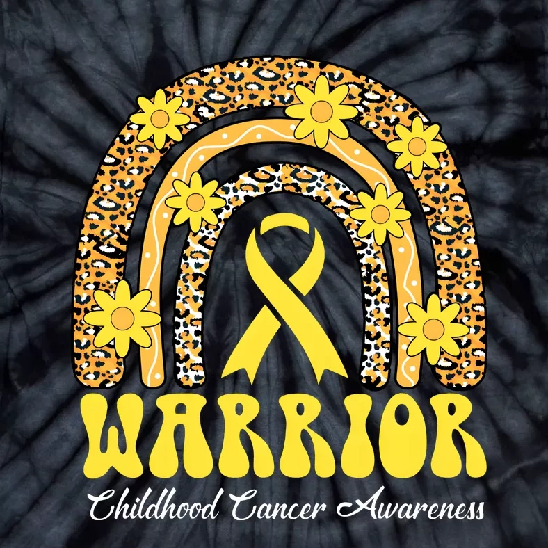 Warrior Childhood Cancer Rainbow Cancer Awareness Month Tie-Dye T-Shirt