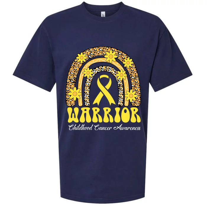 Warrior Childhood Cancer Rainbow Cancer Awareness Month Sueded Cloud Jersey T-Shirt