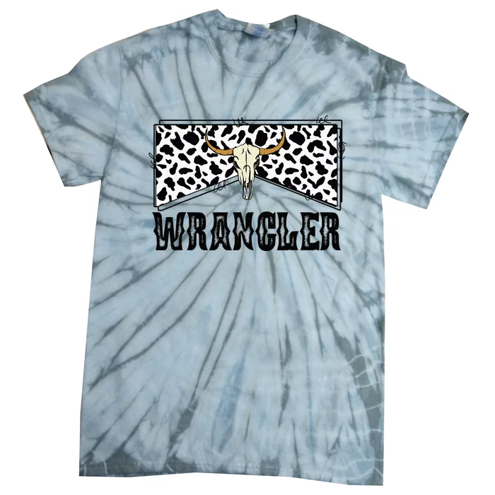 Wrangler Cowhide Cow Skull Cow Print Wrangler Tie-Dye T-Shirt