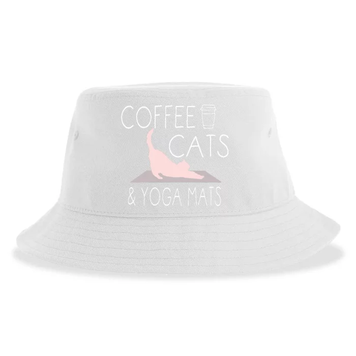 Womens Coffee Cats Yoga Mats Funny Gifts For Yoga Instructor VNeck Sustainable Bucket Hat