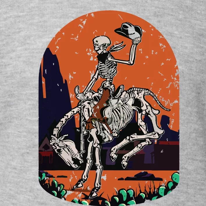 Western Country Cowgirl Cowboy Skeleton Halloween Spooky Toddler Sweatshirt