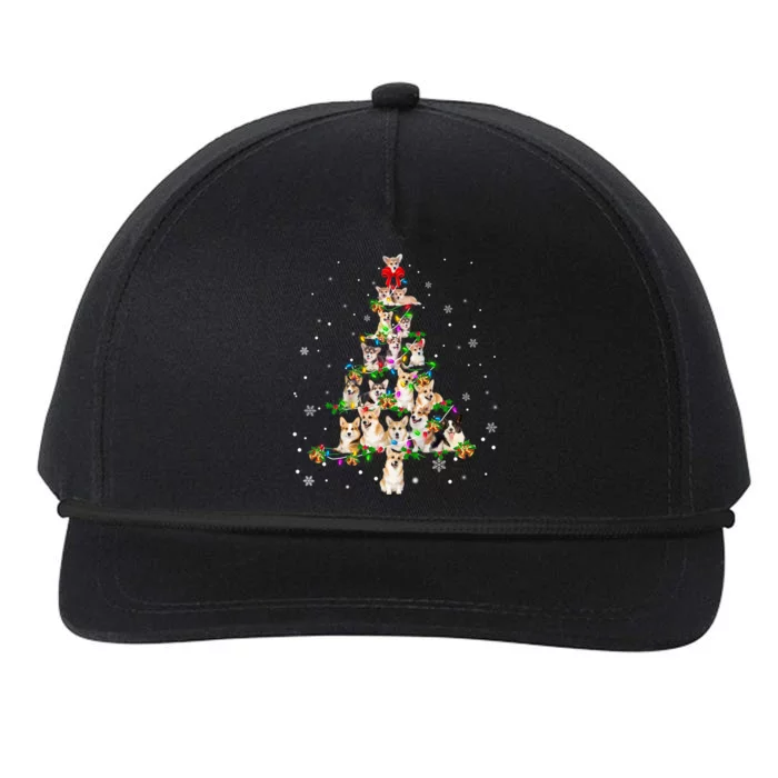 Welsh Corgi Christmas Tree Xgiftmas Gift Cool Gift Snapback Five-Panel Rope Hat