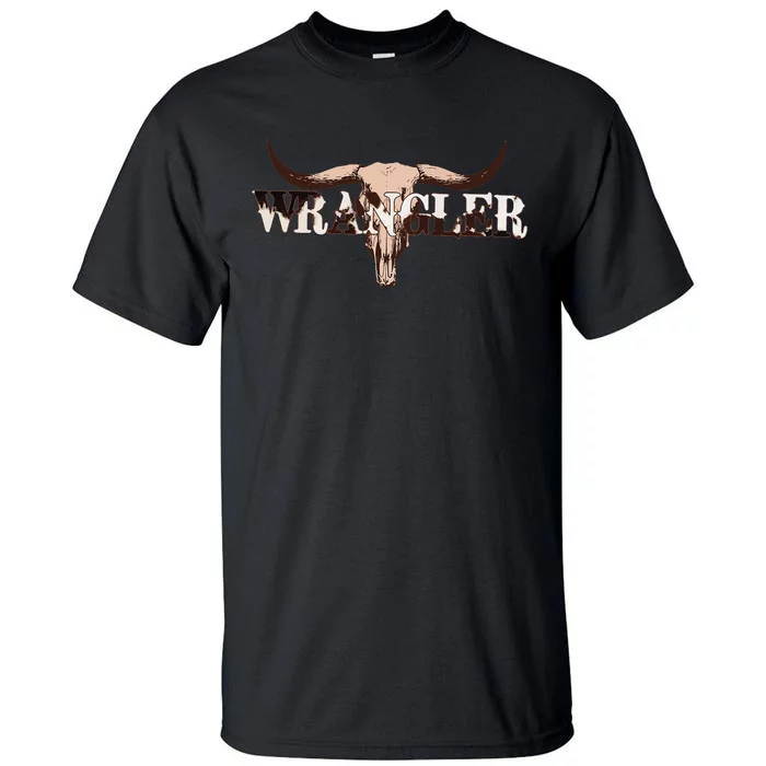 Wrangler Cowhide Cow Skull Cow Print Wrangler Tall T-Shirt