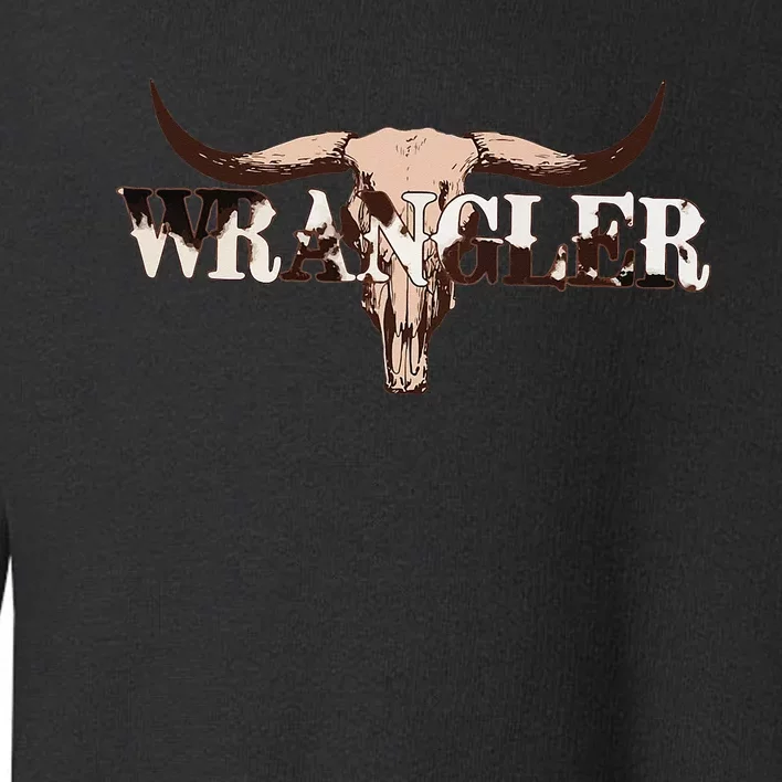 Wrangler Cowhide Cow Skull Cow Print Wrangler Toddler Sweatshirt