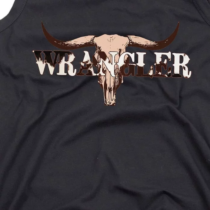 Wrangler Cowhide Cow Skull Cow Print Wrangler Tank Top