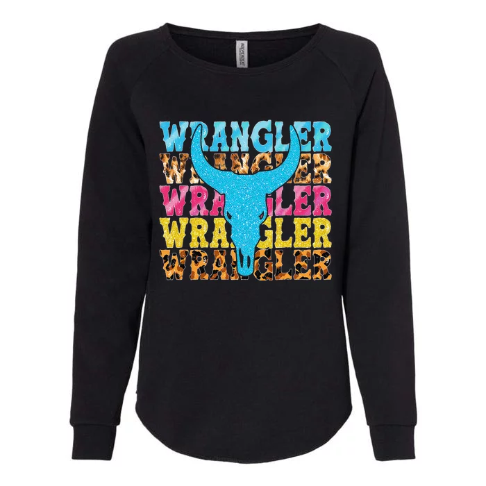 Wrangler Cowhide Cow Skull Cow Print Wrangler Womens California Wash Sweatshirt